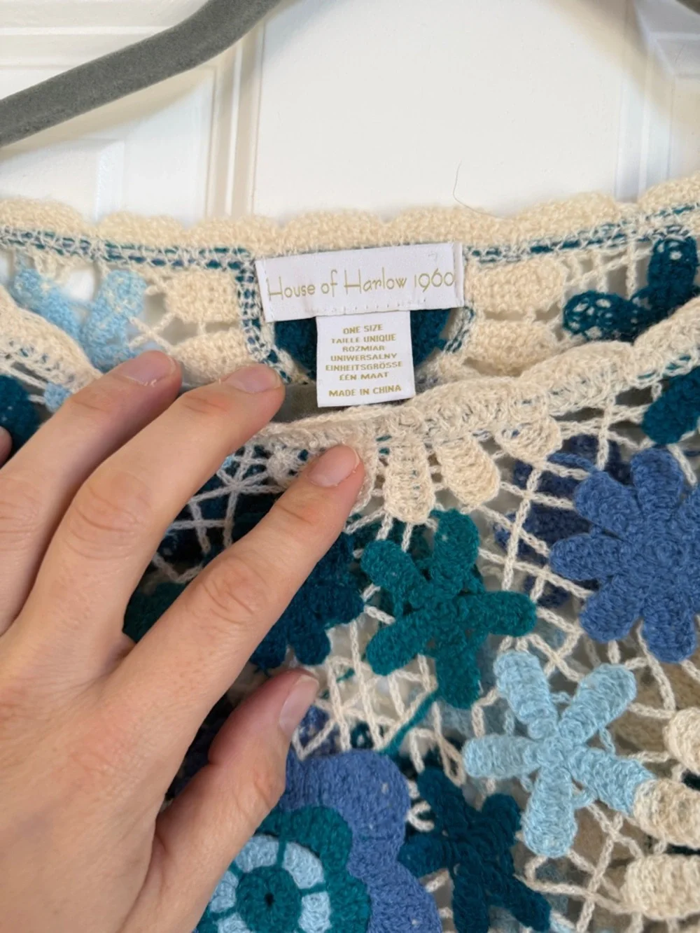 House of Harlow 1960 Multicolor Crochet Sweater Top - Picture 4 of 8